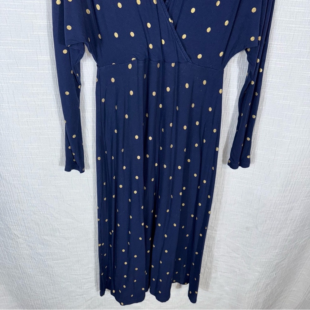 Boden Gemma Jersey Dress‎ size 4 blue and metallic polka dot - Picture 6 of 14